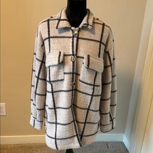 ZSupply Plaid Women's Shacket in Cream and Black - medium